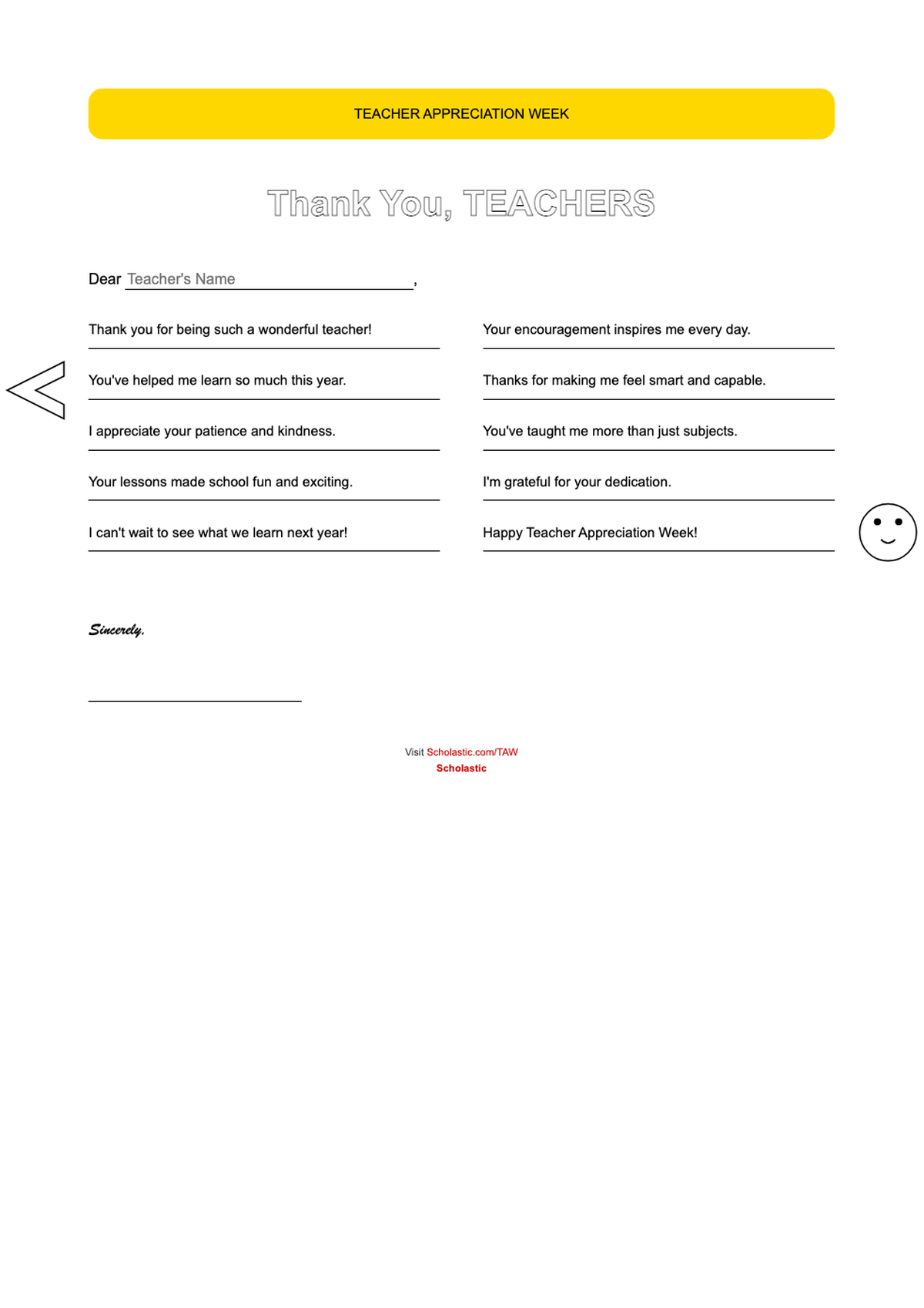 Teacher Appreciation Week thank you letter template with doodle illustrations_variant_1